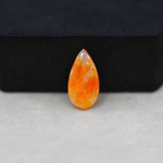 Natural Orange Calcite Pear Cabochon 17x9mm 4.5ct - warm honey-orange - Pedra Gems.