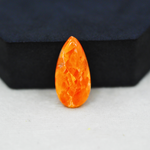 Natural Orange Calcite Pear Cabochon 25x12mm 13ct - warm honey-orange - Pedra Gems.