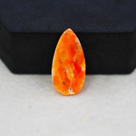 Natural Orange Calcite Pear Cabochon 25x12mm 13ct - warm honey-orange - Pedra Gems.