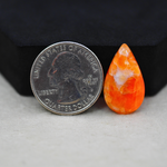 Natural Orange Calcite Pear Cabochon 23x13mm 9.5ct - warm honey-orange - Pedra Gems.