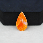 Natural Orange Calcite Pear Cabochon 23x13mm 9.5ct - warm honey-orange - Pedra Gems.