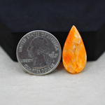 Natural Orange Calcite Pear Cabochon 26x13mm 11.5ct - warm honey-orange - Pedra Gems.