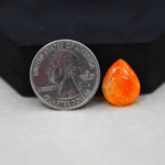 Natural Orange Calcite Pear Cabochon 16x13mm 7.5ct - warm honey-orange - Pedra Gems.