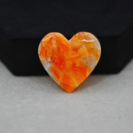 Natural Orange Calcite Heart Cabochon 25x26mm 22.5ct - warm honey-orange - Pedra Gems.