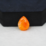 Natural Orange Calcite Pear Cabochon 16x13mm 7.5ct - warm honey-orange - Pedra Gems.