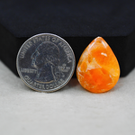 Natural Orange Calcite Pear Cabochon 23x18mm 13.5ct - warm honey-orange - Pedra Gems.