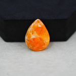 Natural Orange Calcite Pear Cabochon 23x18mm 13.5ct - warm honey-orange - Pedra Gems.