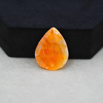 Natural Orange Calcite Pear Cabochon 23x18mm 13.5ct - warm honey-orange - Pedra Gems.
