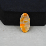 Natural Orange Calcite Oval Cabochon 21x12mm 9.5ct - warm honey-orange - Pedra Gems.