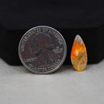 Natural Orange Calcite Pear Cabochon 18x8mm 4ct - warm honey-orange - Pedra Gems.