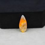 Natural Orange Calcite Pear Cabochon 18x8mm 4ct - warm honey-orange - Pedra Gems.