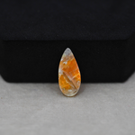 Natural Orange Calcite Pear Cabochon 18x8mm 4ct - warm honey-orange - Pedra Gems.