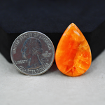 Natural Orange Calcite Pear Cabochon 29x20mm 21ct - warm honey-orange - Pedra Gems.