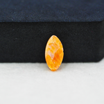 Natural Orange Calcite Marquise Cabochon 15x7mm 3ct - warm honey-orange - Pedra Gems.