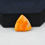 Natural Orange Calcite Trillion Cabochon 20x21mm 15ct - warm honey-orange - Pedra Gems.
