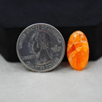 Natural Orange Calcite Oval Cabochon 19x11mm 6.5ct - warm honey-orange - Pedra Gems.