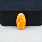Natural Orange Calcite Oval Cabochon 19x11mm 6.5ct - warm honey-orange - Pedra Gems.