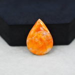 Natural Orange Calcite Pear Cabochon 26x19mm 19ct - warm honey-orange - Pedra Gems.