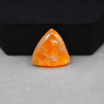 Natural Orange Calcite Trillion Cabochon 19x20mm 12.5ct - warm honey-orange - Pedra Gems.
