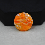 Natural Orange Calcite Round Cabochon 23x23mm 18.5ct - warm honey-orange - Pedra Gems.