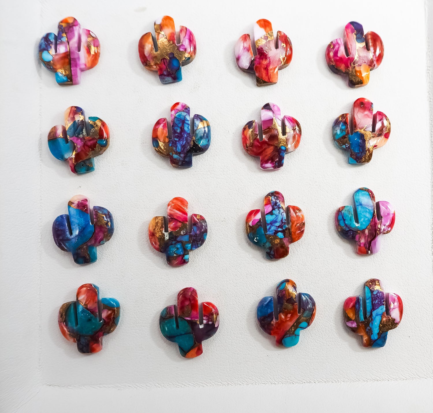 Pink Oyster Turquoise Copper Cactus Shape 17x15mm Lot Loose Cabochon Gemstone Bulk Semi Precious Stone