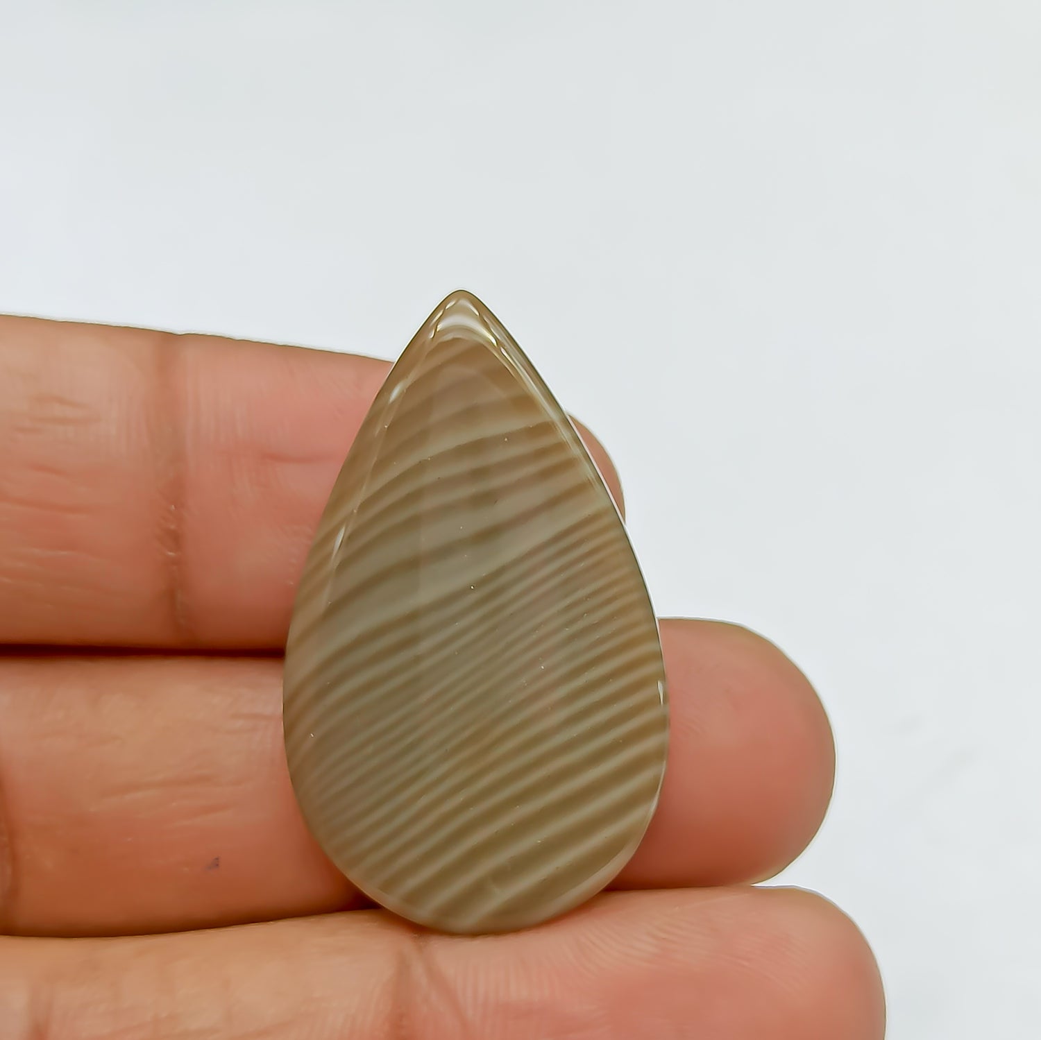 Polish Flint Cabochon Pear Shape 36x22x4 MM PG-PF05