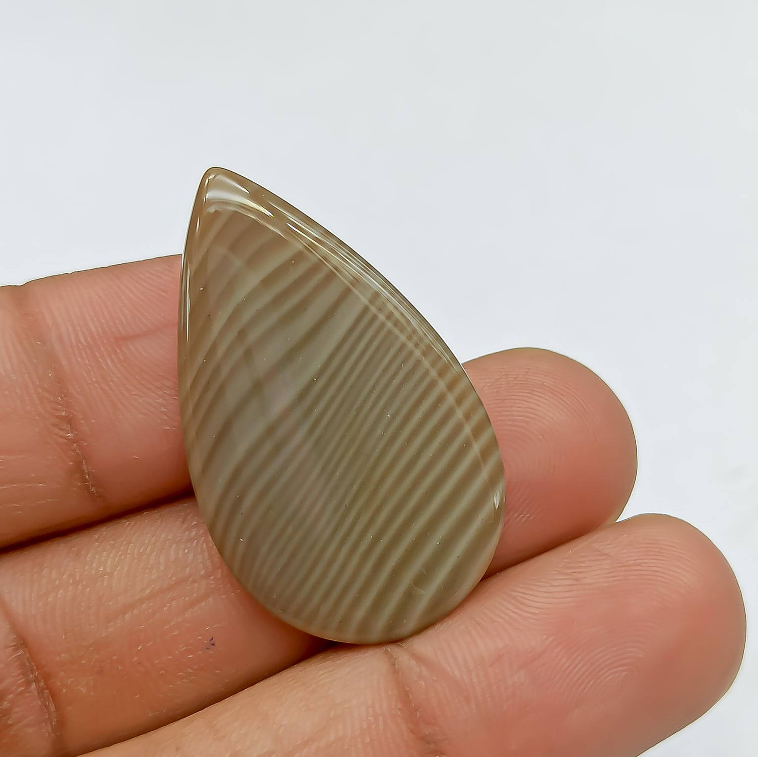 Polish Flint Cabochon Pear Shape 36x22x4 MM PG-PF05