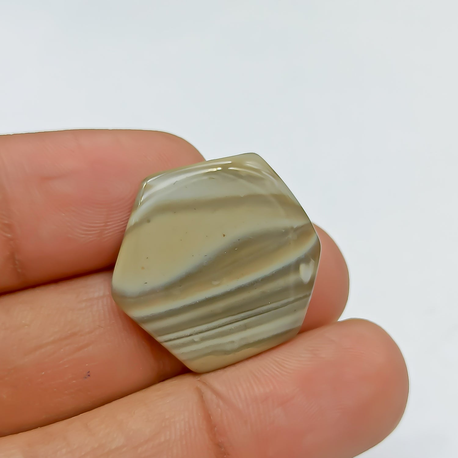 Polish Flint Cabochon Hexagon Shape 24x24x3 MM PG-PF08