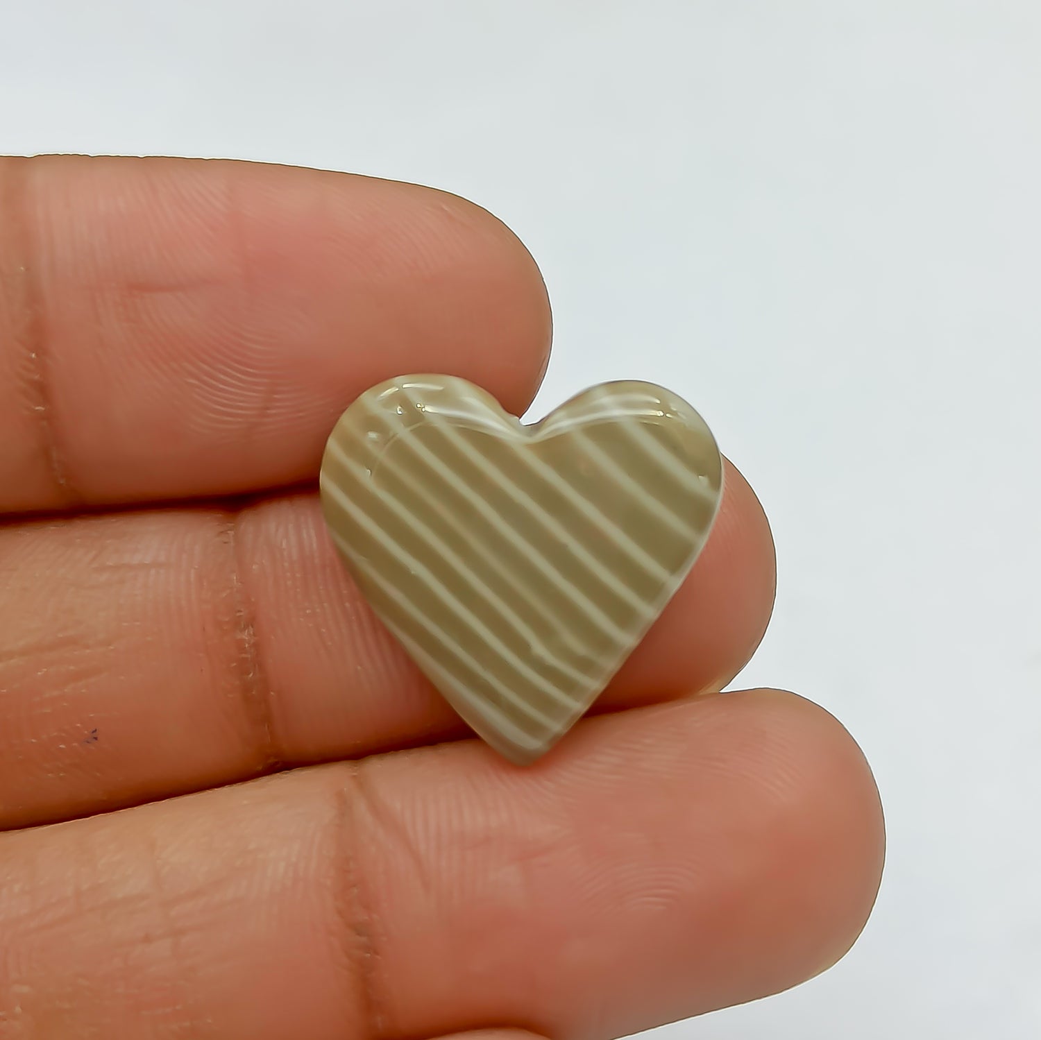 Polish Flint Cabochon Heart Shape 19x20x4 MM PG-PF02