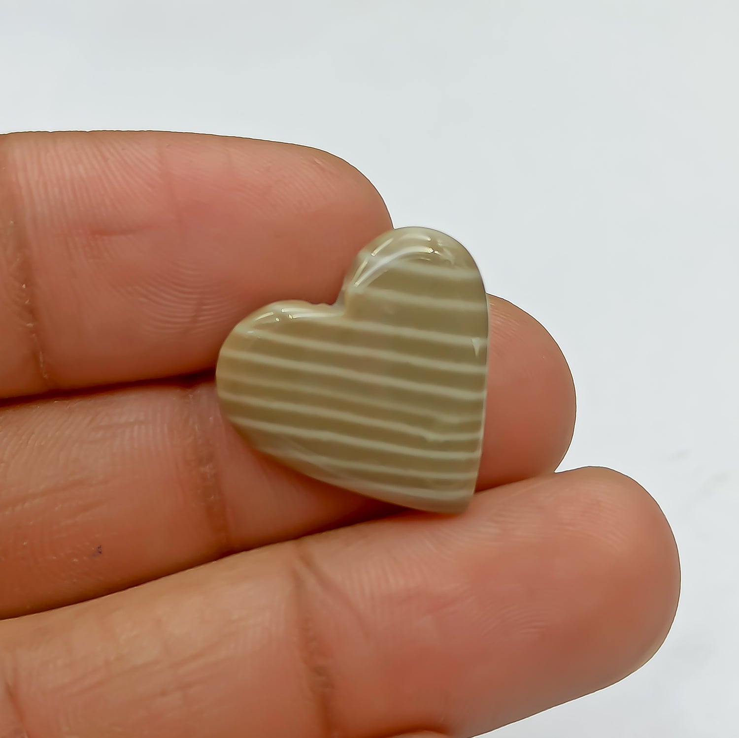 Polish Flint Cabochon Heart Shape 19x20x4 MM PG-PF02