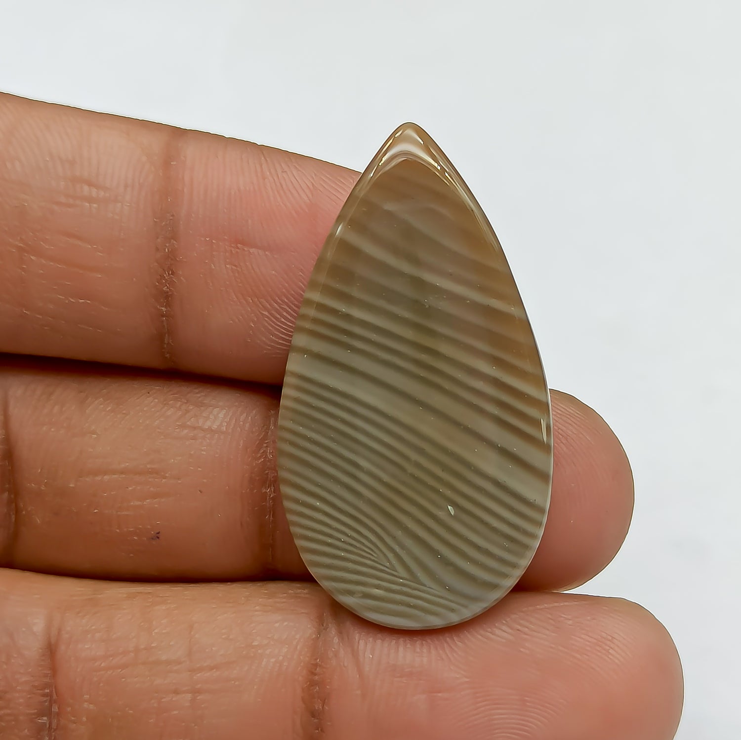 Polish Flint Pear Shape Cabochon Gemstone PG-PF-0015