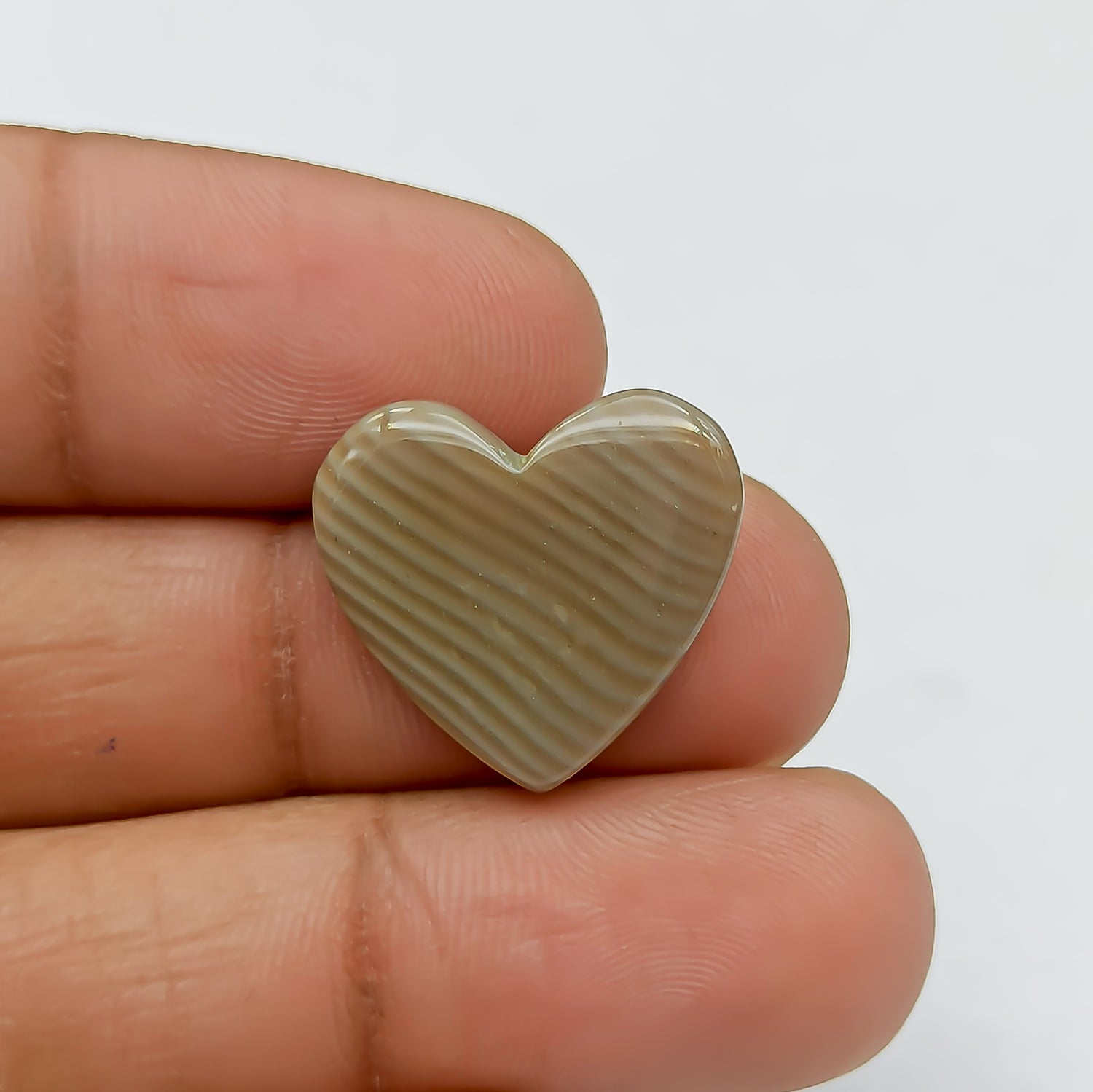 Polish Flint Heart Shape Cabochon Gemstone PG-PF-0016