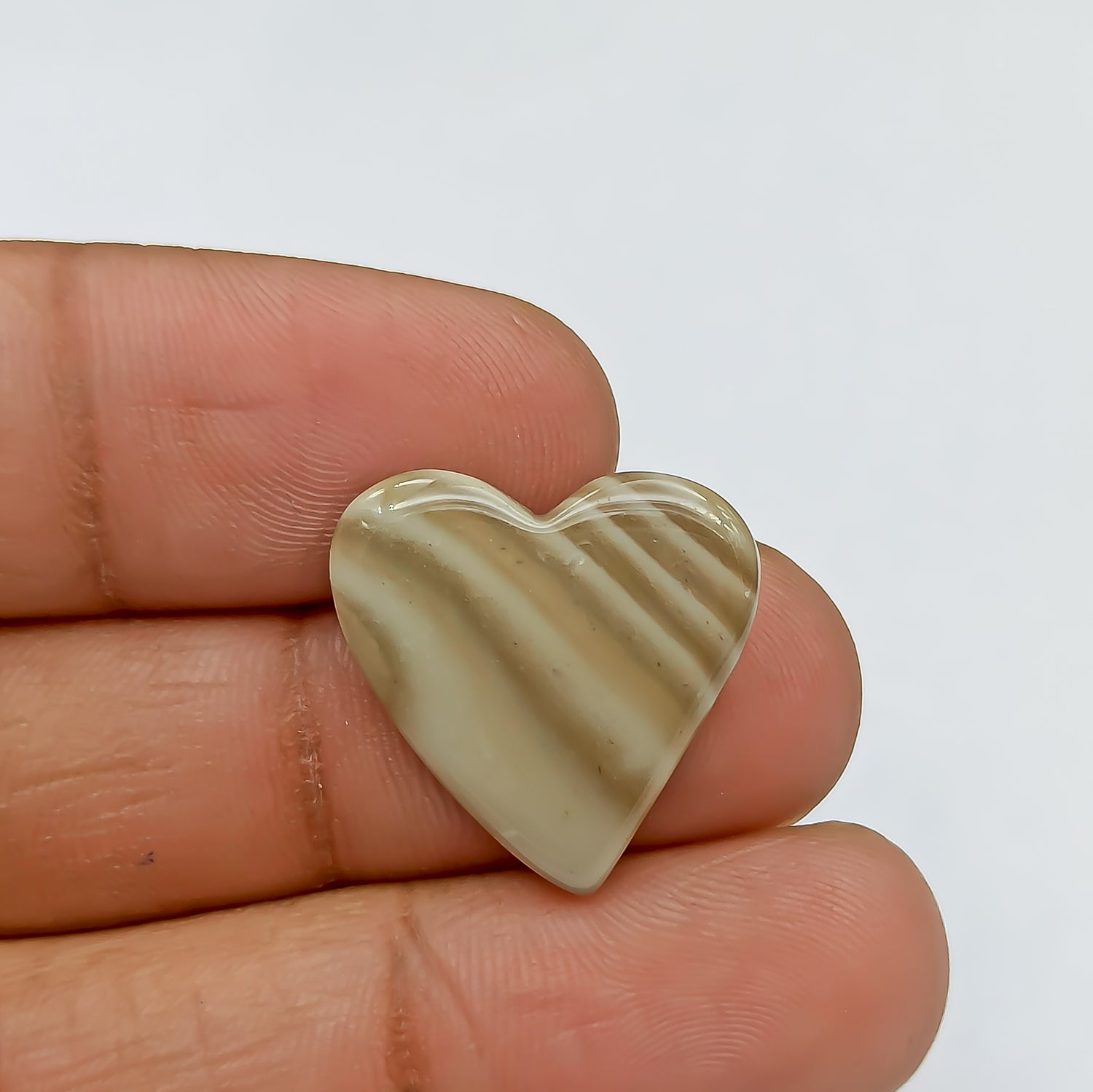 Polish Flint Heart Shape Cabochon Gemstone PG-PF-0017