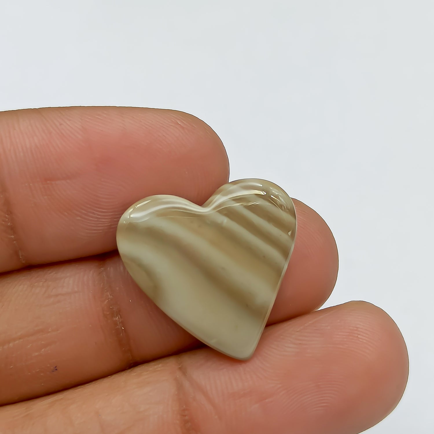 Polish Flint Heart Shape Cabochon Gemstone PG-PF-0017