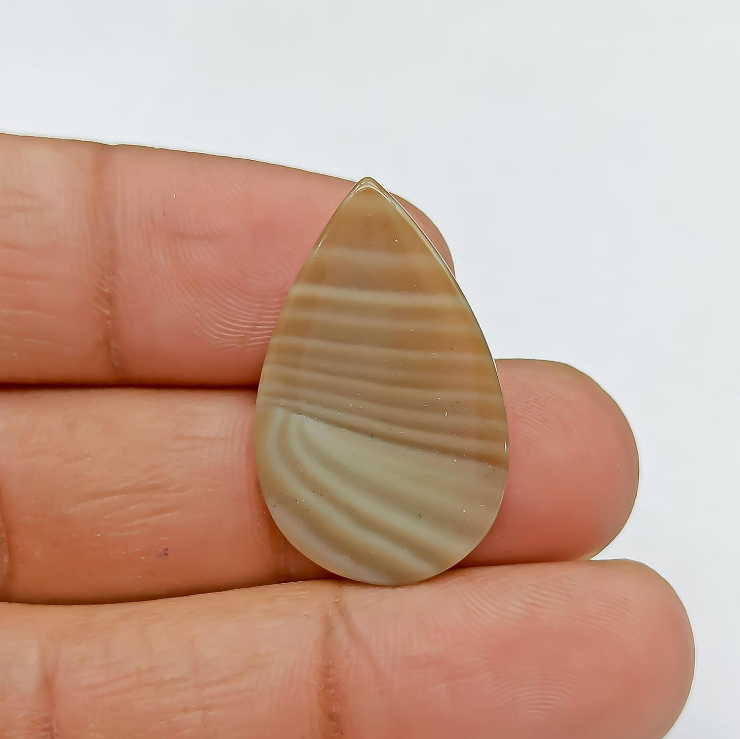 Polish Flint Gemstone Cabochon Pear Shape 29.66x18.61x2.01 PG-PF-0018