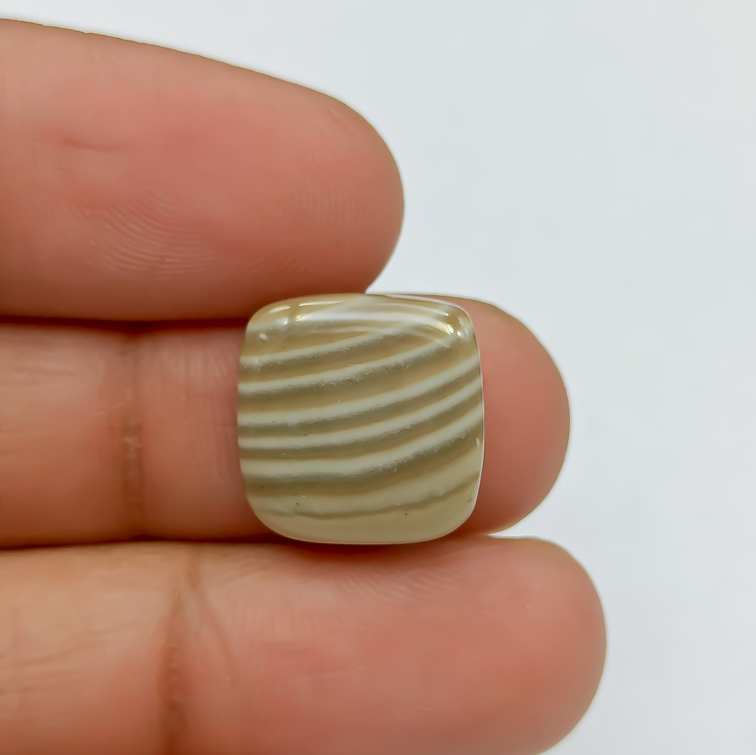 Polish Flint Cabochon Cushion Shape Gemstone 15x15x4 PG-PF-0021