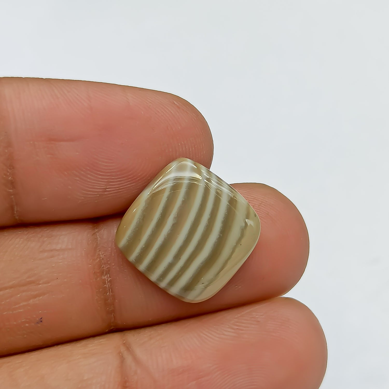 Polish Flint Cabochon Cushion Shape Gemstone 15x15x4 PG-PF-0021