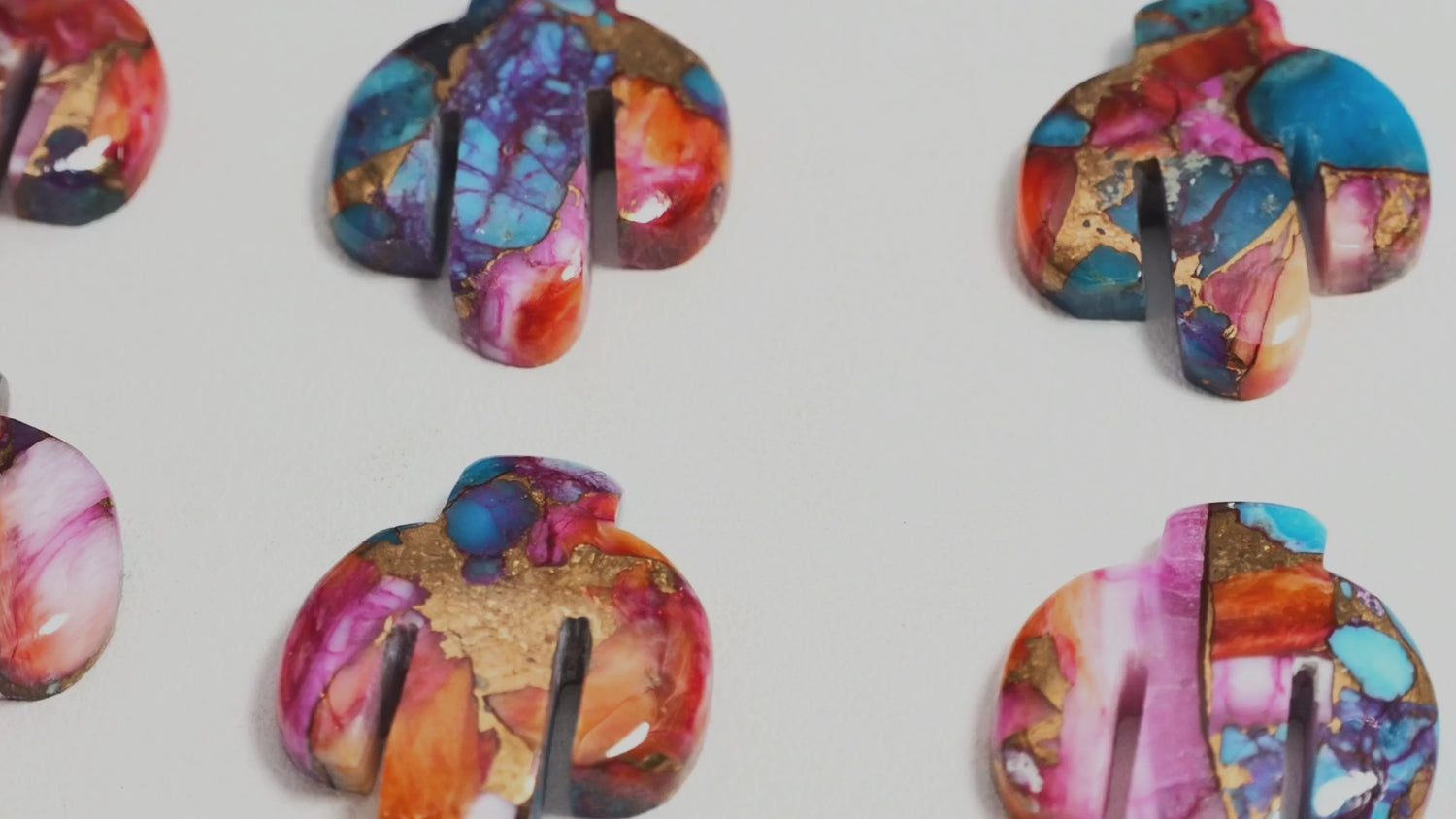Pink Oyster Turquoise Copper Cactus Shape 17x15mm Lot Loose Cabochon Gemstone Bulk Semi Precious Stone
