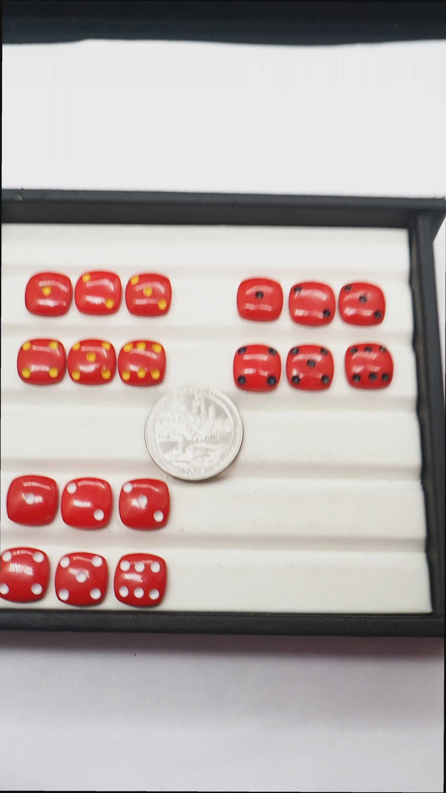 Red Billiard Ball Dice Cabochon Set 6 Pcs 12mm